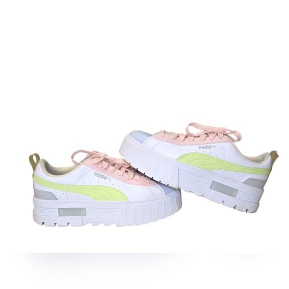 Puma Mayze Pop Colorblocked Leather Lace Up Platform Sneaker Size 8 In Pastels - Picture 12 of 16